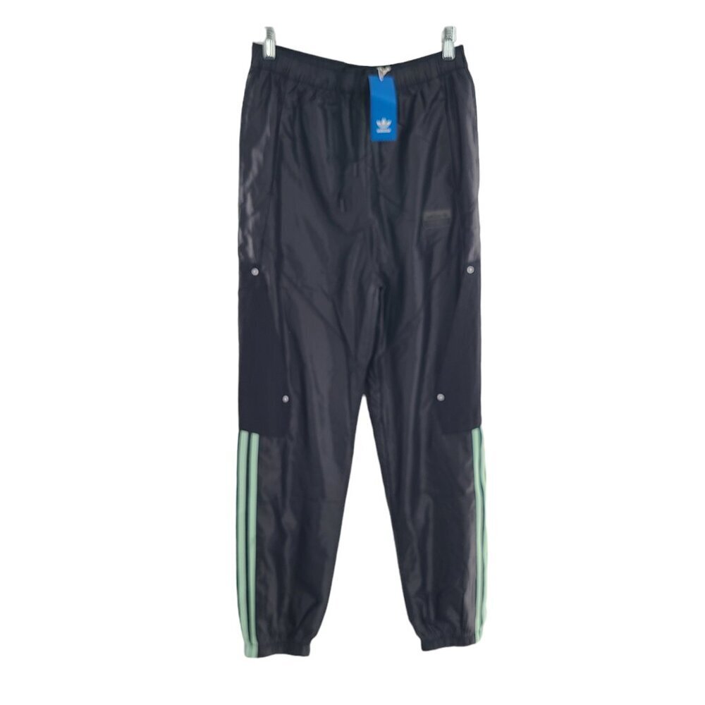 ADIDAS ORIGINALS R.Y.V. Pants Track Pants Sz Small Black Frozen Green NWT - Picture 1 of 7